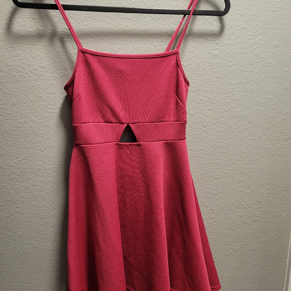 Magenta cut out dress